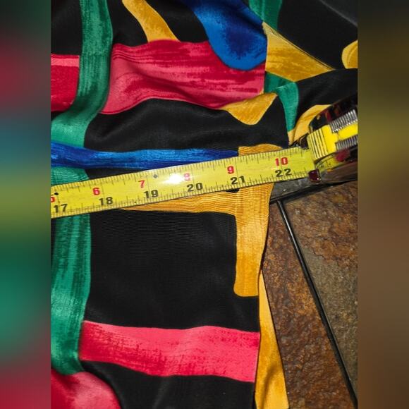 Vtg 80s Multicolored Geometric Button Down Shirt Art To Wear Peter Popovitc Read - Picture 4 of 9